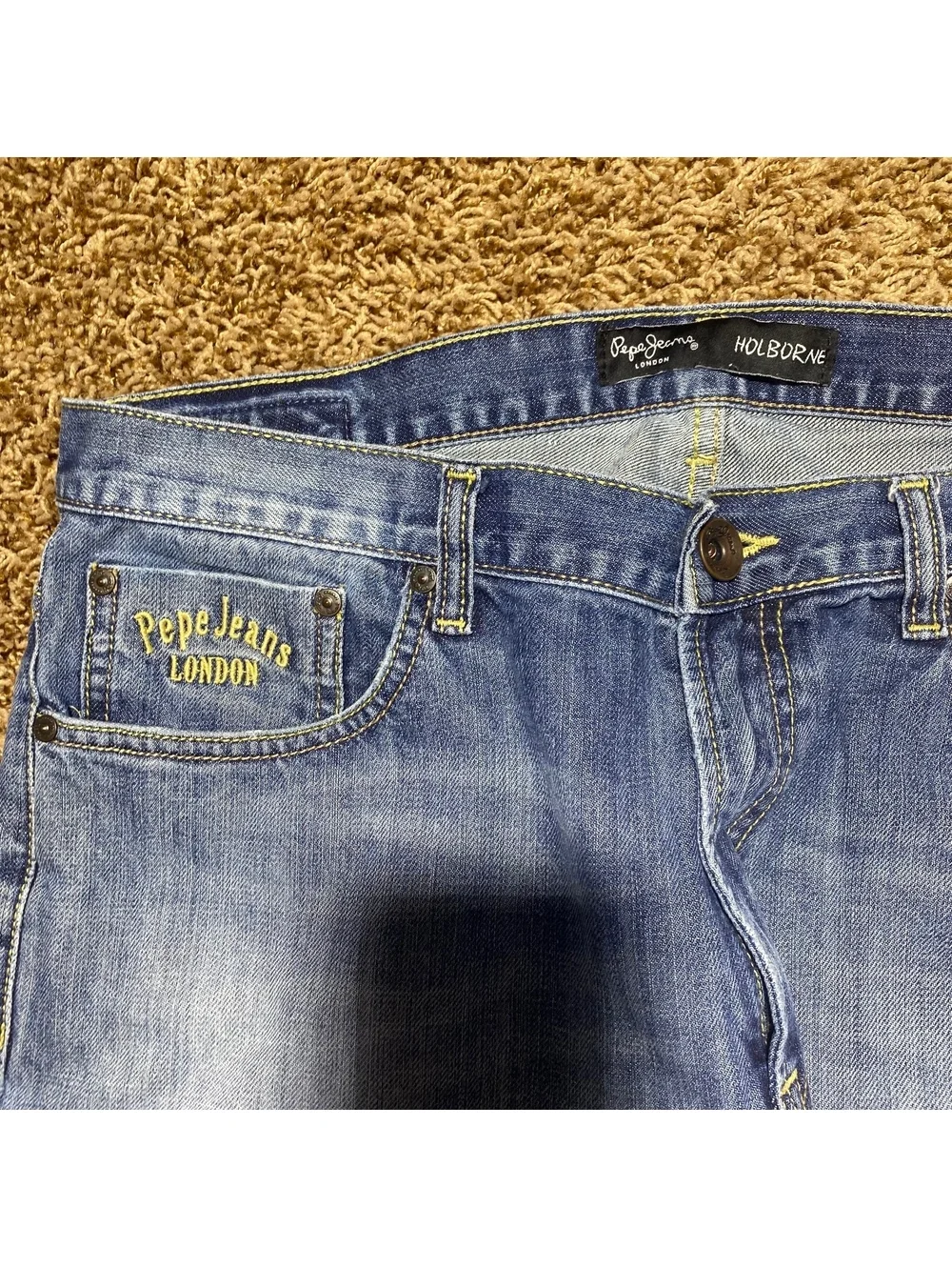 Vintage Y2K Pepe Jeans London Holborne Denim Jeans Light Blue 38x34